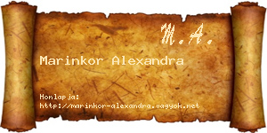 Marinkor Alexandra névjegykártya